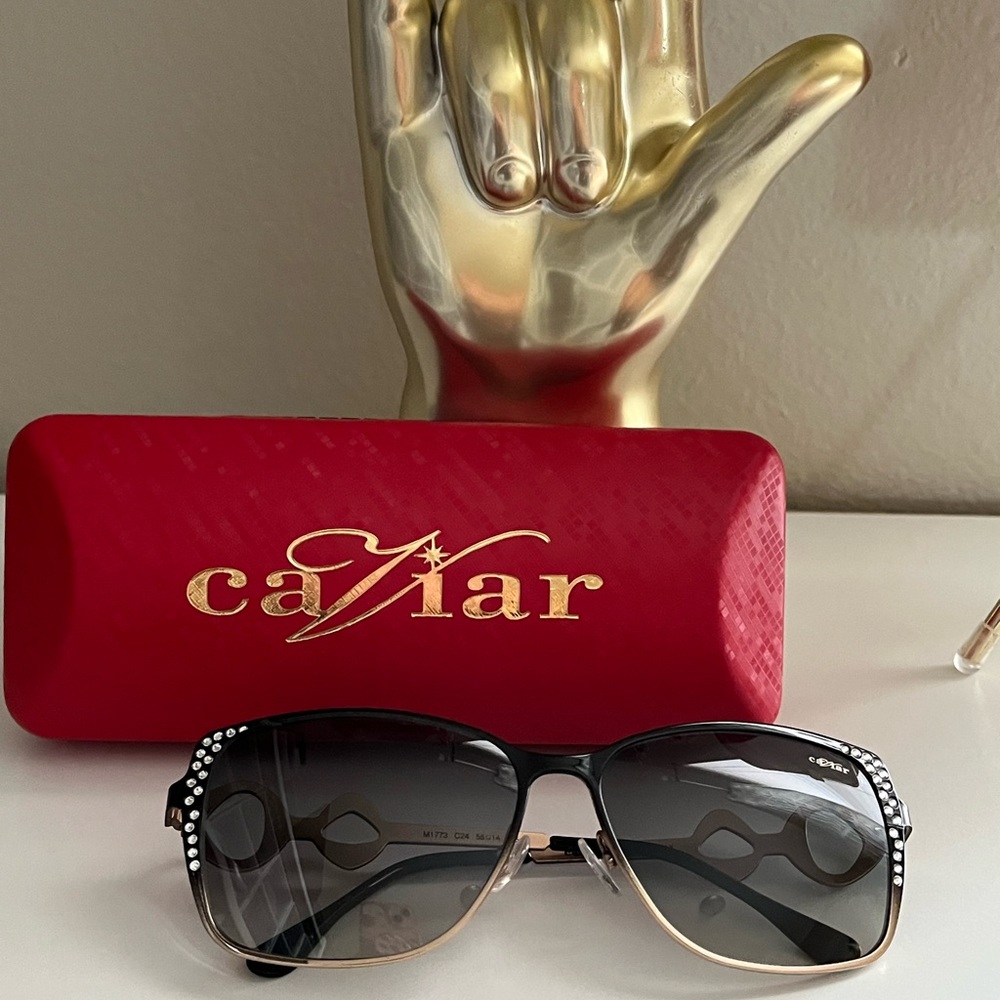 Authentic Caviar sunglasses with Swarovski crystals - never been worn